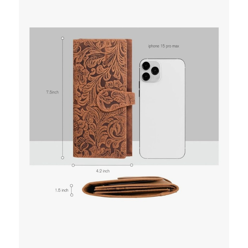 Tan Embossed Wallet - Picture 3 of 8